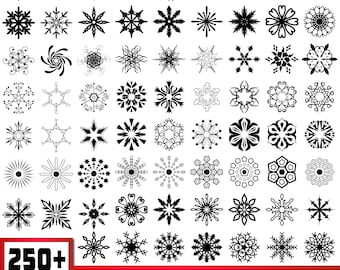 Snowflake SVG Bundle, Winter Christmas Designs (Digital Download)