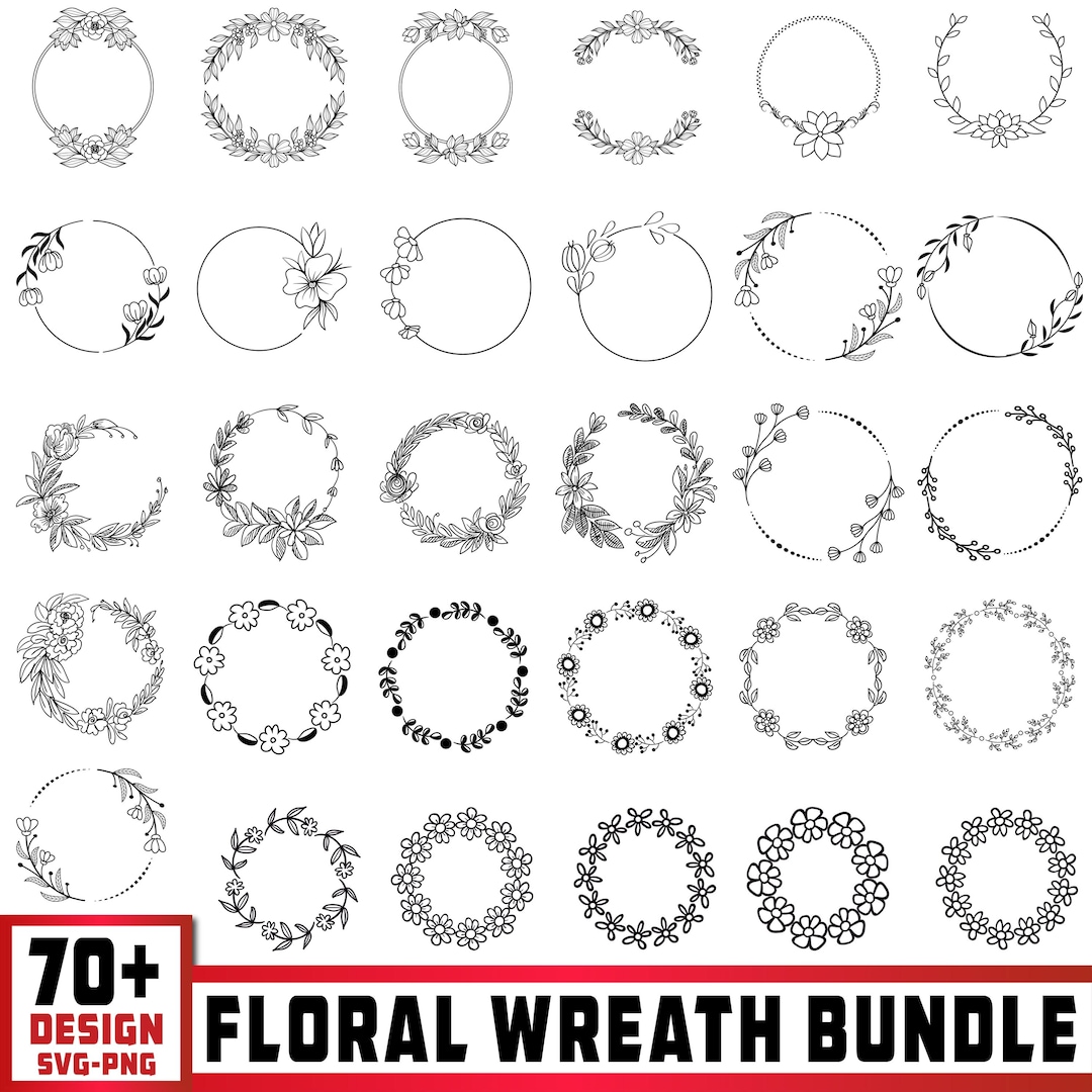 Floral Wreath SVG Bundle, Wedding Circle Frames (digital Download) - Etsy