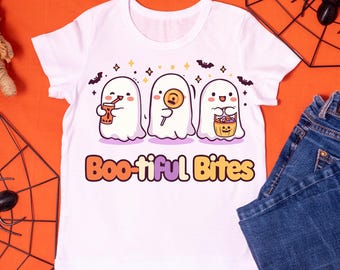 Cute Halloween Ghost PNG | Kawaii Boba & Candy Sublimation Design