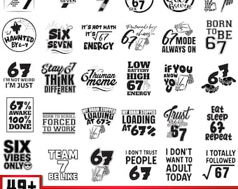 Six Seven Meme SVG PNG Bundle, Funny Skeleton Hands, Cricut File