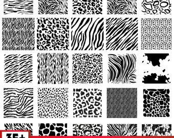 Leopard Print Pattern Svg, Animal Print SVG Bundle, Animal Print PNG Bundle, Animal Print Clipart, Cheetah Print Svg, Tiger Print Svg