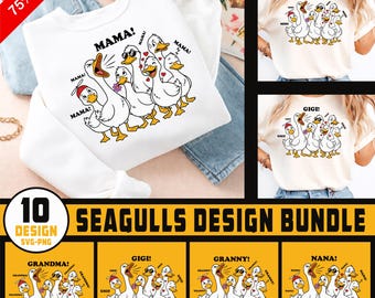 Funny Seagulls design bundle, Funny Duck Mama png, Mom Gigi Mimi Granny Nana svg png, Mothers day, Retro Mama png, Mother's Day, Easter Png