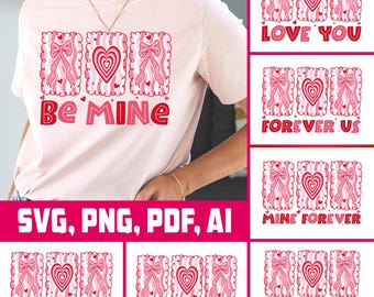 Valentine SVG PNG Bundle – Coquette Love Quotes (Digital Download)