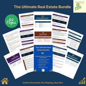 Real Estate Agent Bundle | Realtor Planner, Lead Scripts, GCI Tracker (PDF Download)