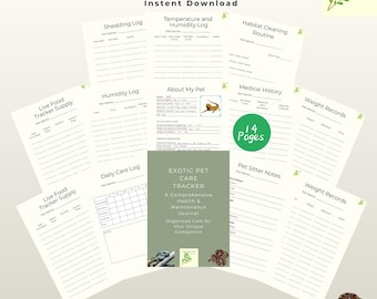 Exotic Pet Care Tracker, Reptile Health Journal