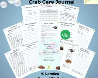Hermit Crab Care Journal | Habitat, Molting, Humidity Tracker (Digital Download)