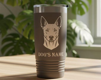 Personalized Carolina Dog - Engraved Stainless Steel Tumbler, Custom Pet Gift, Dog Lover Cup, Unique Birthday Christmas Present
