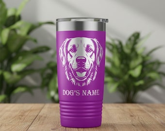Personalized Chesapeake Bay Retriever Dog - Engraved Stainless Steel Tumbler, Custom Pet Gift, Dog Lover Travel Mug, Personalized Cup