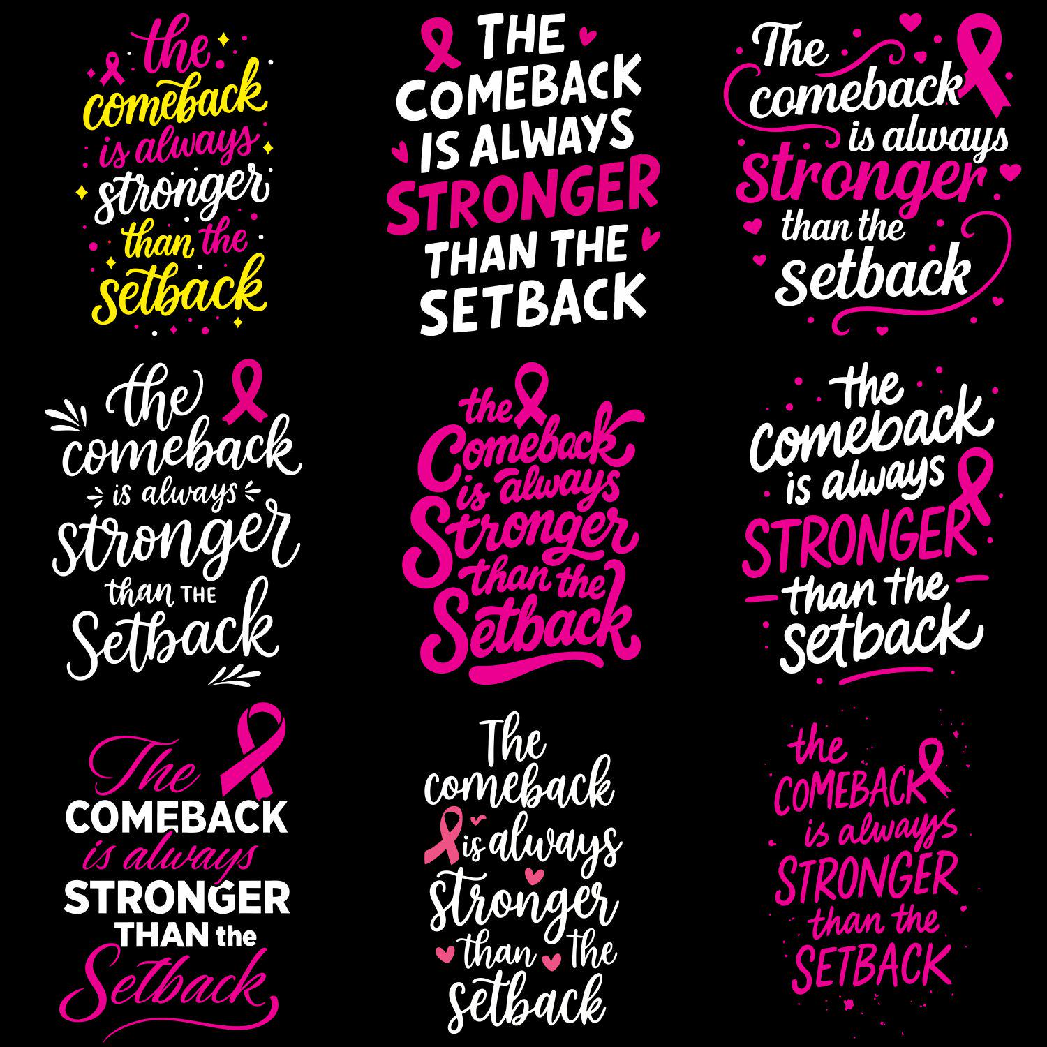 The Comeback is Always Stronger Than the Setback PNG | Motivational Quote  Design | Breast Cancer Awareness Sublimation Download - Etsy New Zealand, image size:1500x1500