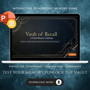 Vault Recall Memory Game | Interactive PowerPoint Challenge (Digital Download)
