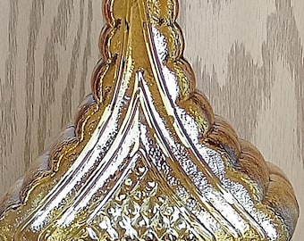 Italian Empoli amber glass "genie bottle" decanter