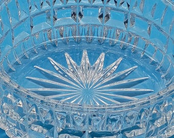 Vintage Waterford Crystal Wine Bottle Coaster, Starburst Cut Glass (2000-2003)