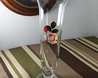 Mid Century Bohemian Art Glass Flower Bud Vase