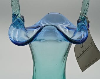 Fenton Blue Glass Basket