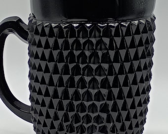 Indiana Glass Company Diamond Point / Cameo Black pitcher