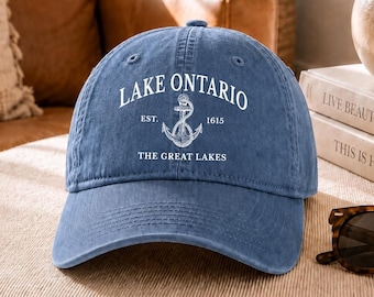 Lake Ontario Est 1615 Hat, Great Lakes Cap, Lake Ontario Forever Hat, Not Lake America Cap, Minimalist Great Lakes Protest Gift