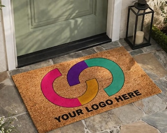 Your Logo Here Gepersonaliseerde deurmat, op maat gemaakte kleurrijke welkomstmat, aangepaste mat, bedrijfslogo, gepersonaliseerde welkomstmat, nieuw huis