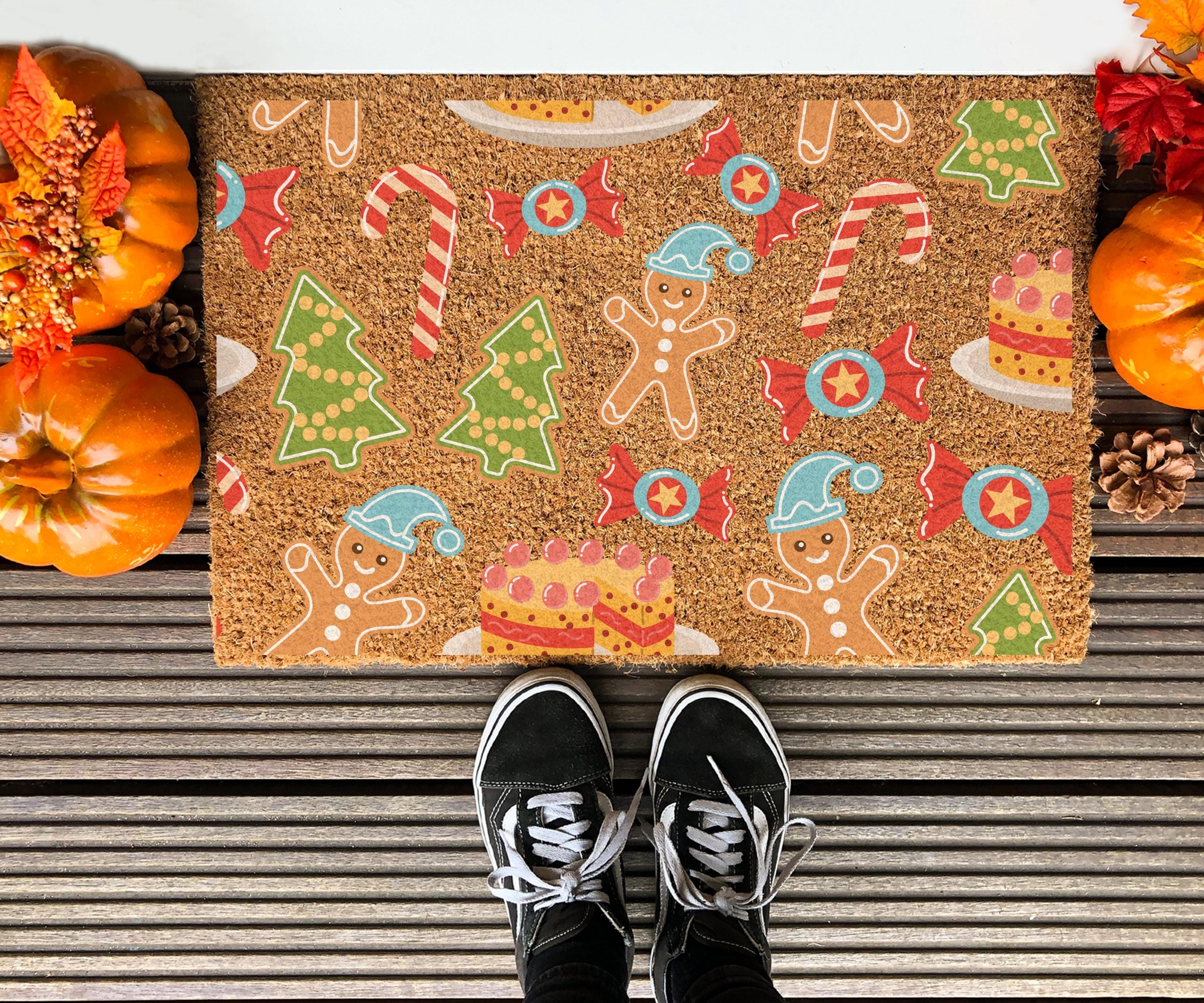 Gingerbread Christmas Coir Doormat: New Home Welcome Mat - Etsy