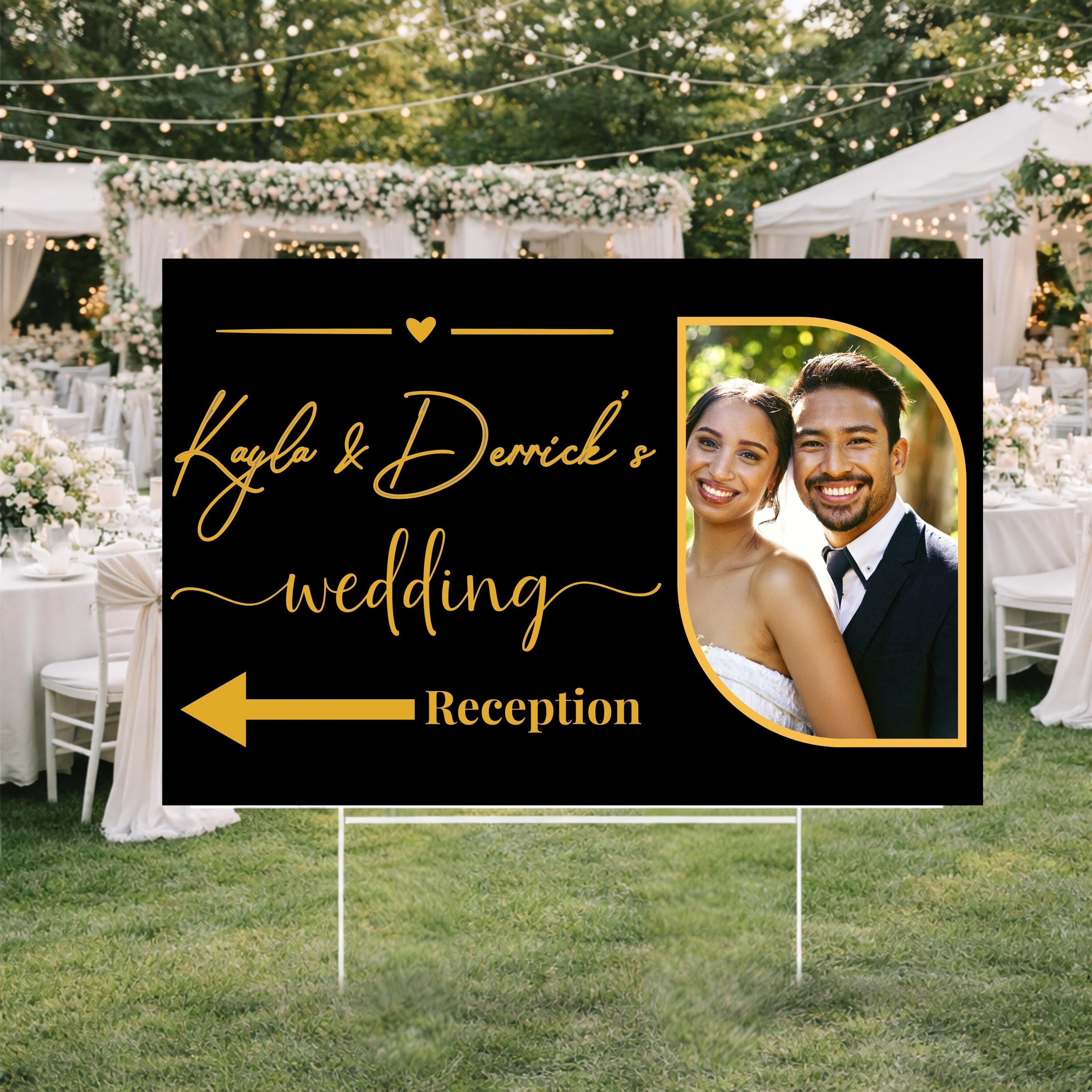 Wedding Direction Sign Bundle, Personalized Yard Signs, Ceremony ...