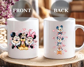 Taza de San Valentín de Disneyland, Taza infantil de Disneyland, Taza de Mickey y sus amigos, Taza de enamorados de Disney, Taza de San Valentín de Disneyland