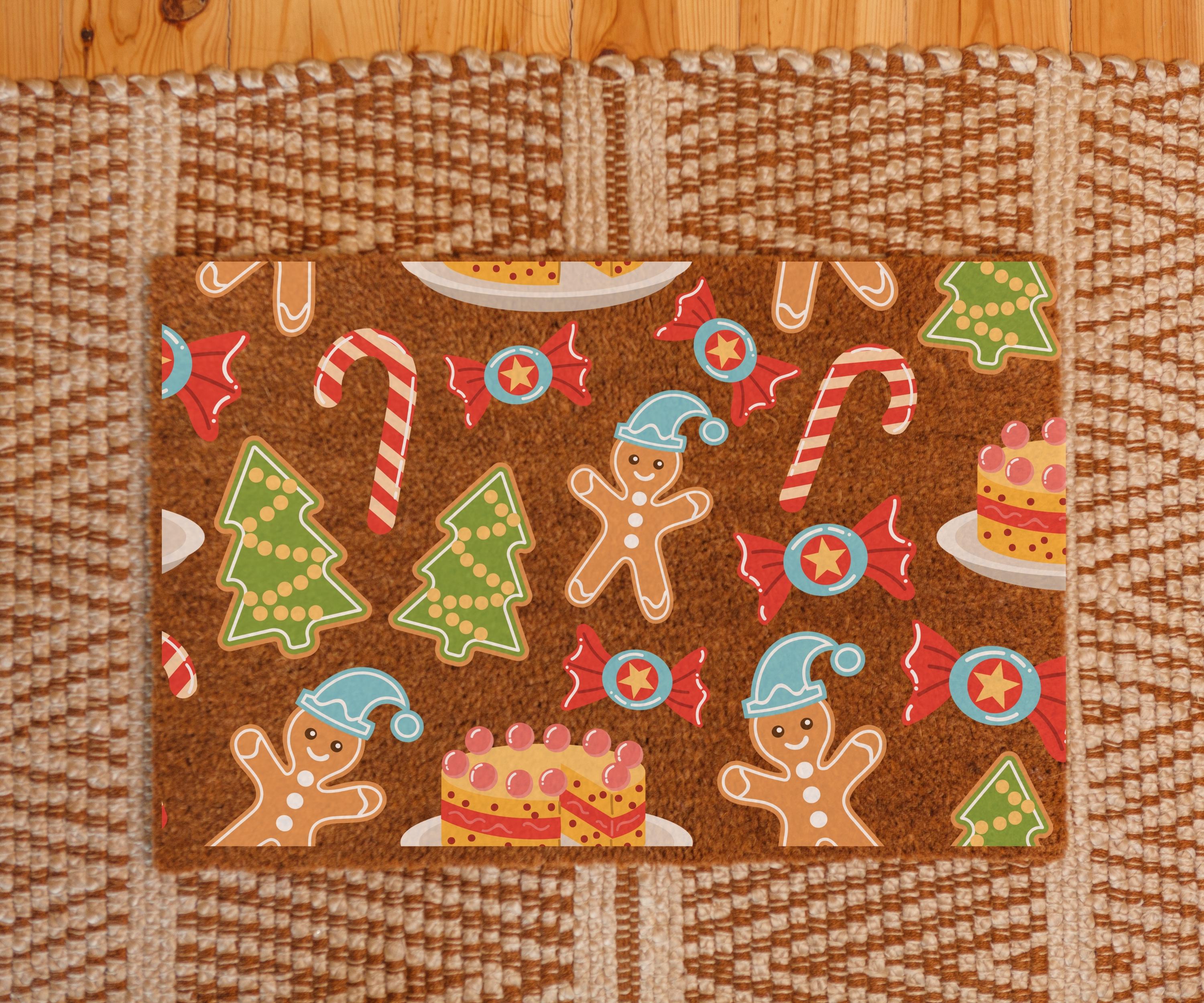 Gingerbread Christmas Coir Doormat: New Home Welcome Mat - Etsy