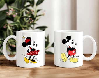 Disney Vintage Minnie Mouse Mug, Vintage Disney Mickey Mouse Mug, Disneyworld Holiday Vacation Mug, Disney Retro Mug , Retro Minnie Mickey