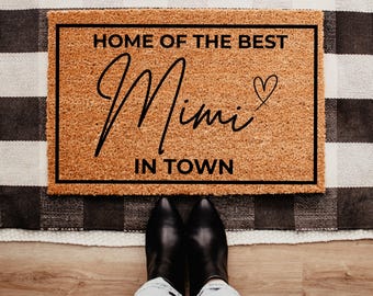 Regalo personalizado para el hogar, regalo del Día de la Madre, regalo para mamá, regalo para la abuela, felpudo para exteriores, regalos personalizados, felpudo personalizado