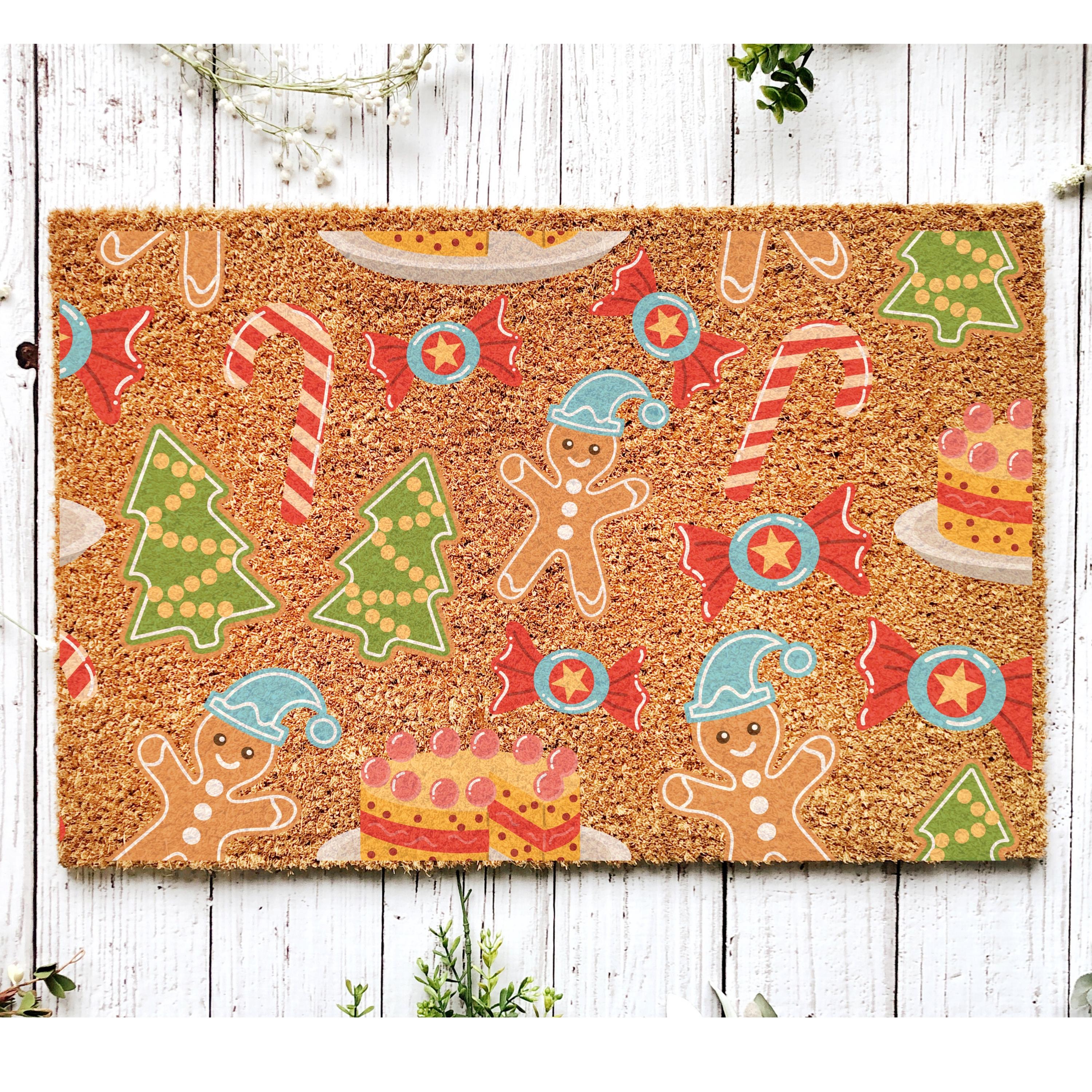 Gingerbread Christmas Coir Doormat: New Home Welcome Mat - Etsy