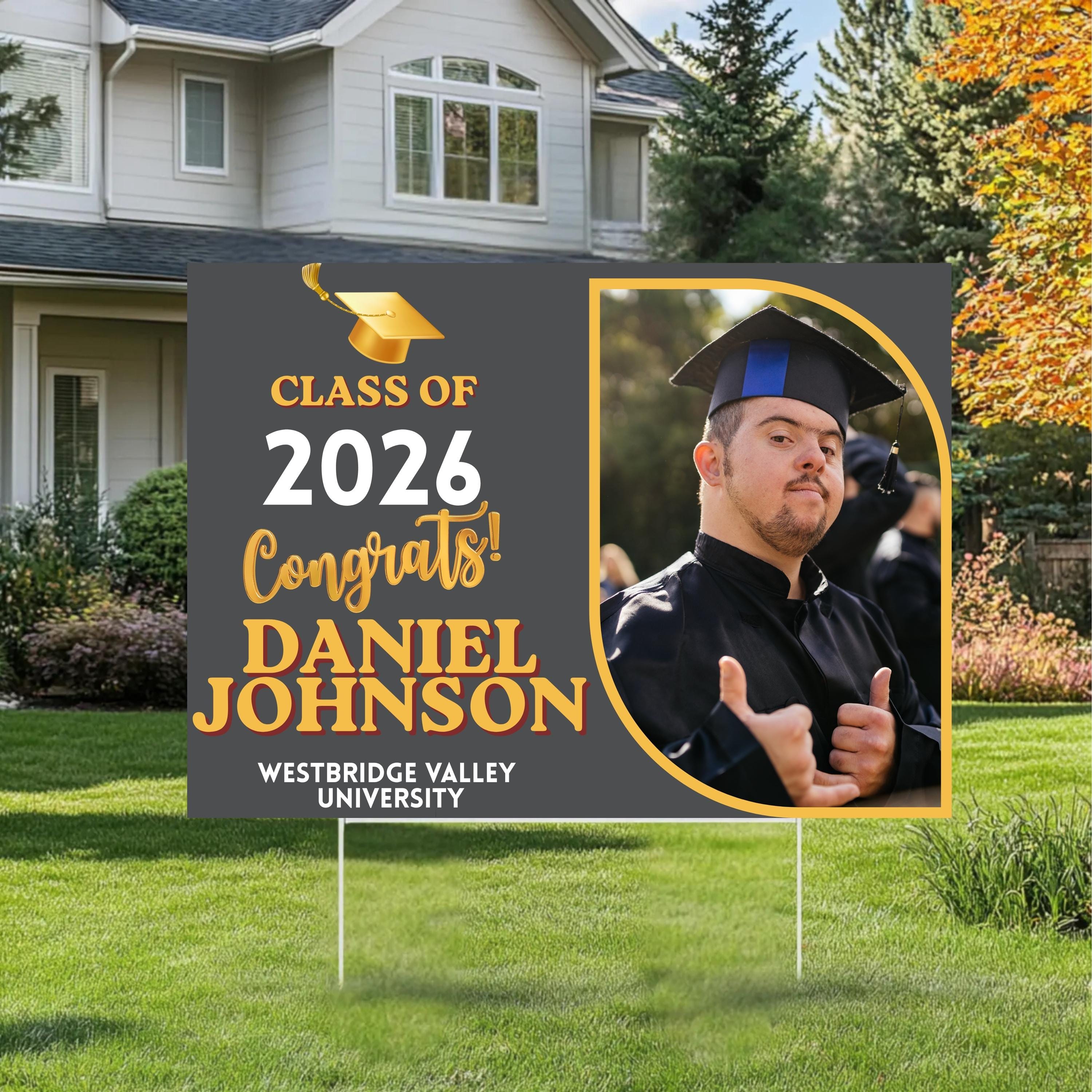 Personalized Graduation Yard Sign 2026 With Photo, Graduate Picture ...