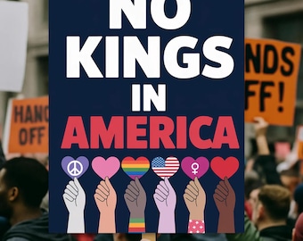 Cartel de protesta "No Kings in America": Póster artístico activista