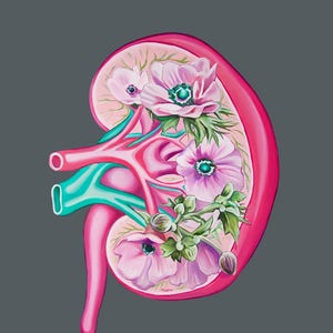 Floral Kidney Transplant Print Anatomical Art Human Body Medical Art image 4