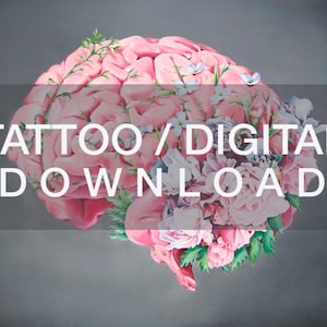 Tattoo/Digital Download Florale Gehirn Anatomie Kunst