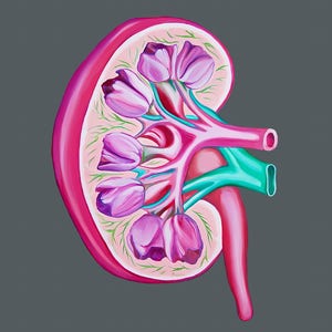 Floral Kidney Charity Bundle Anatomical Art Prints Human Body Medical Art image 2