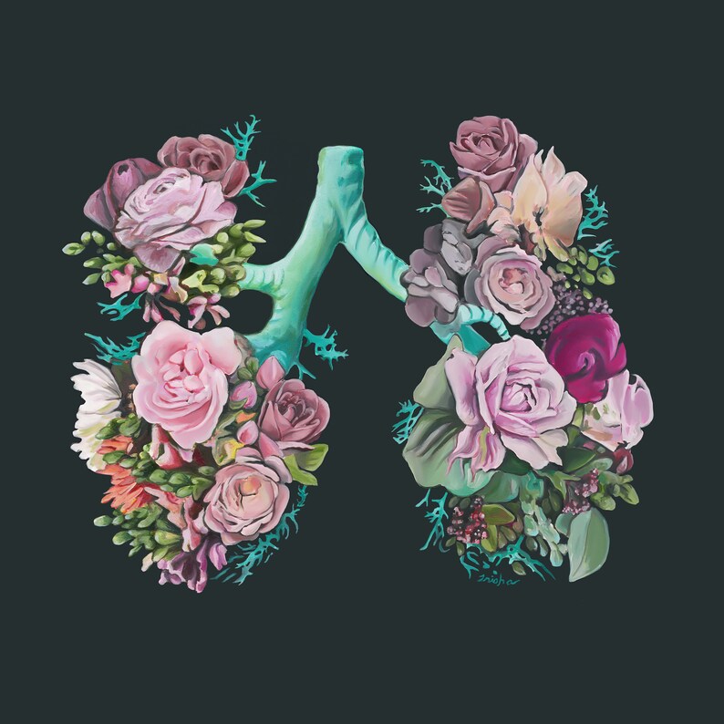 Tattoo/digital Download Floral Lungs II | Etsy