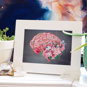 Floral Anatomy: Brain Print of Oil Painting Anatomical Art Print Human Body Medical Art image 9