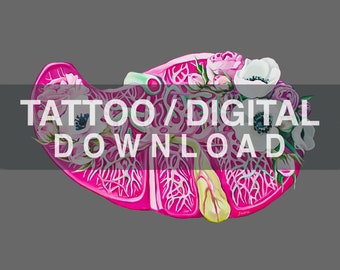 Tattoo/Digital Download Floral Liver