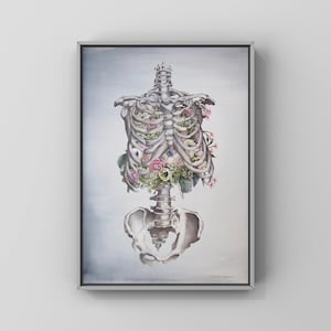 Floral Anatomy: Skeleton Print of Oil Painting - Anatomical Art Print - Human Body - Medical Art