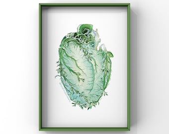 Vine Heart Botanical Anatomy Print of Oil Painting - Anatomical Art Print - Human Body - Medical Art