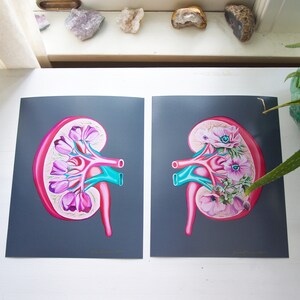 Floral Kidney Charity Bundle Anatomical Art Prints Human Body Medical Art image 6