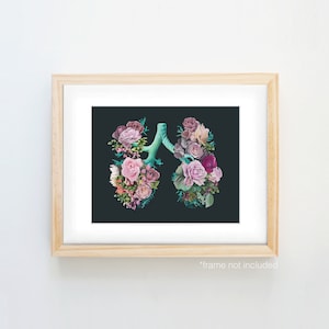 Floral Lungs II Respiratory Anatomy Print of Oil Painting Anatomical Art Print Human Body Medical Art Gift image 5