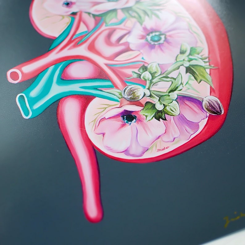 Floral Kidney Charity Bundle Anatomical Art Prints Human Body Medical Art image 4