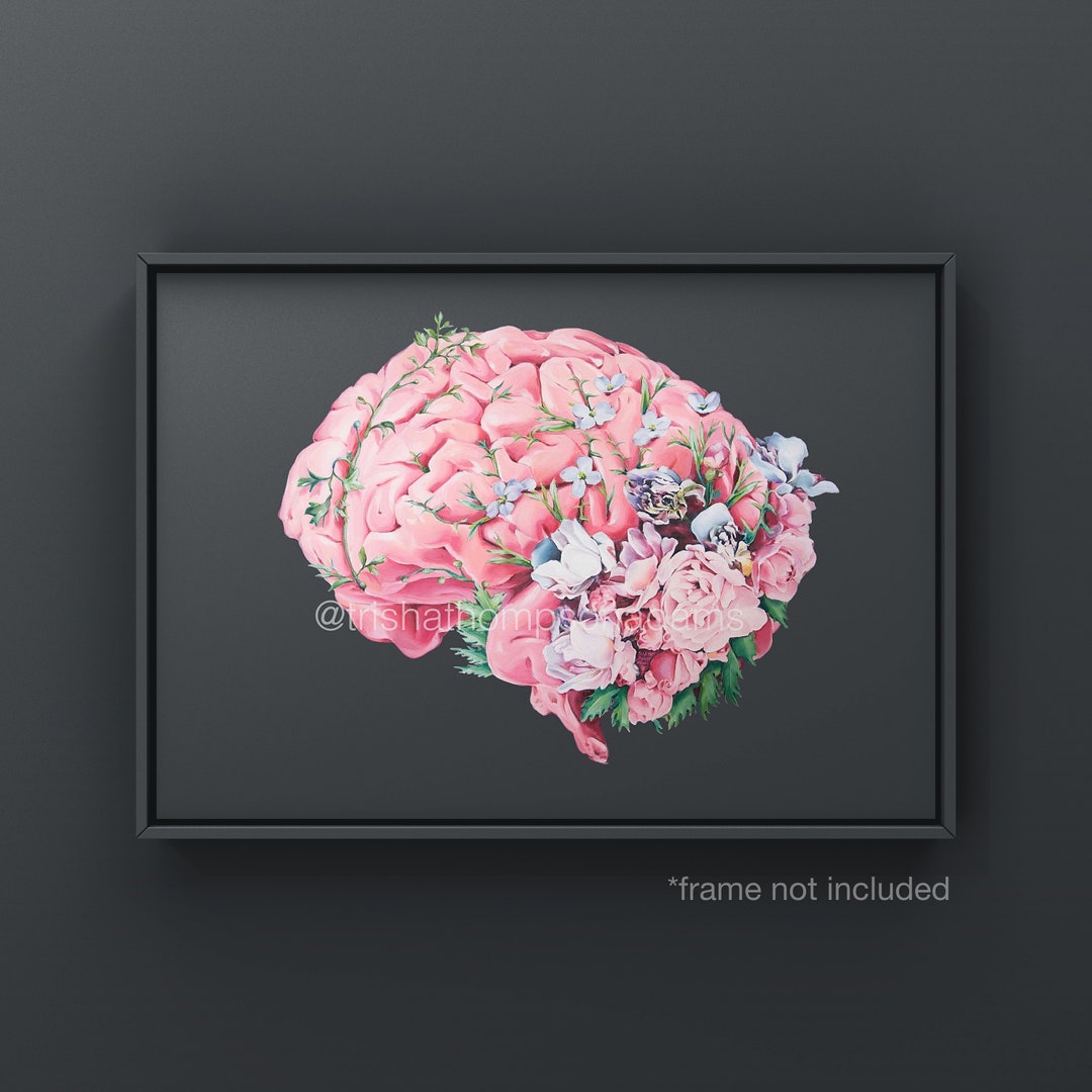 Floral Anatomy: Brain Print of Oil Painting - Anatomical Art Print ...
