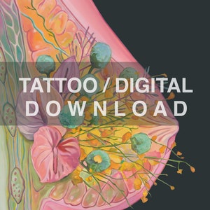 Tattoo/Digital Download Floral Breast image 1