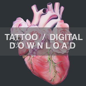 Tattoo/Digital Download Floral Heart II Anatomy Art