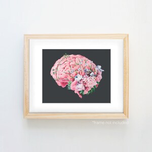 Floral Anatomy: Brain Print of Oil Painting Anatomical Art Print Human Body Medical Art image 3