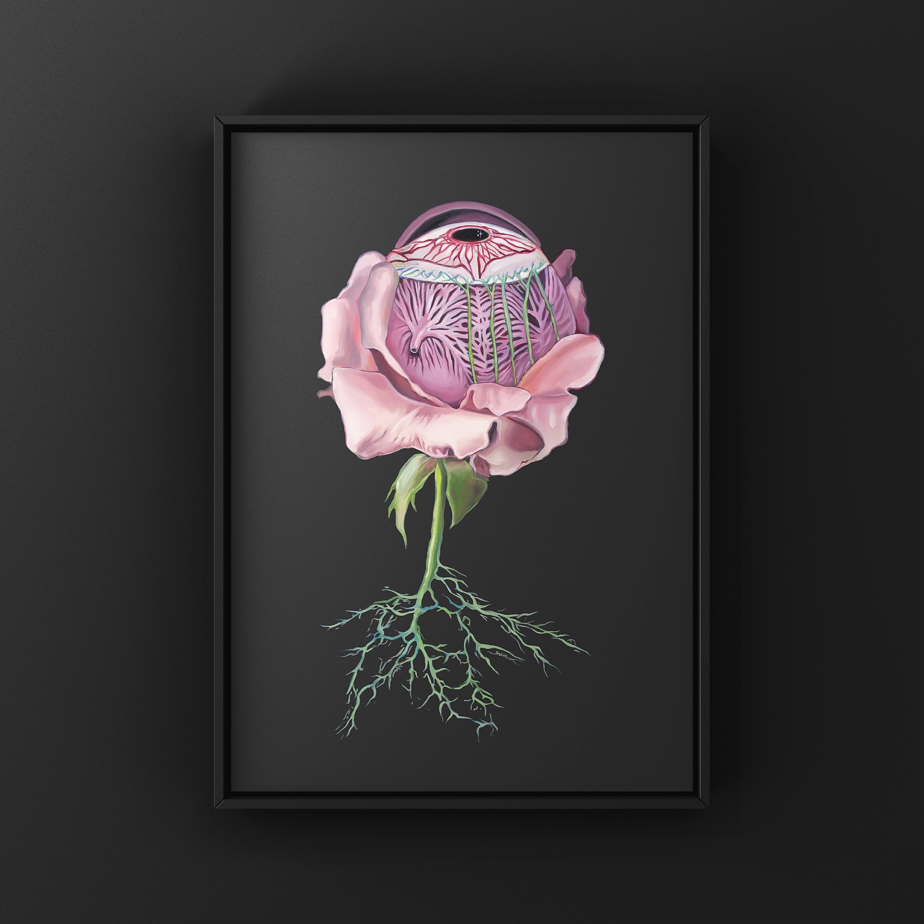 Floral Eye Anatomy Print of Oil Painting - Anatomical Art Print - Human ...