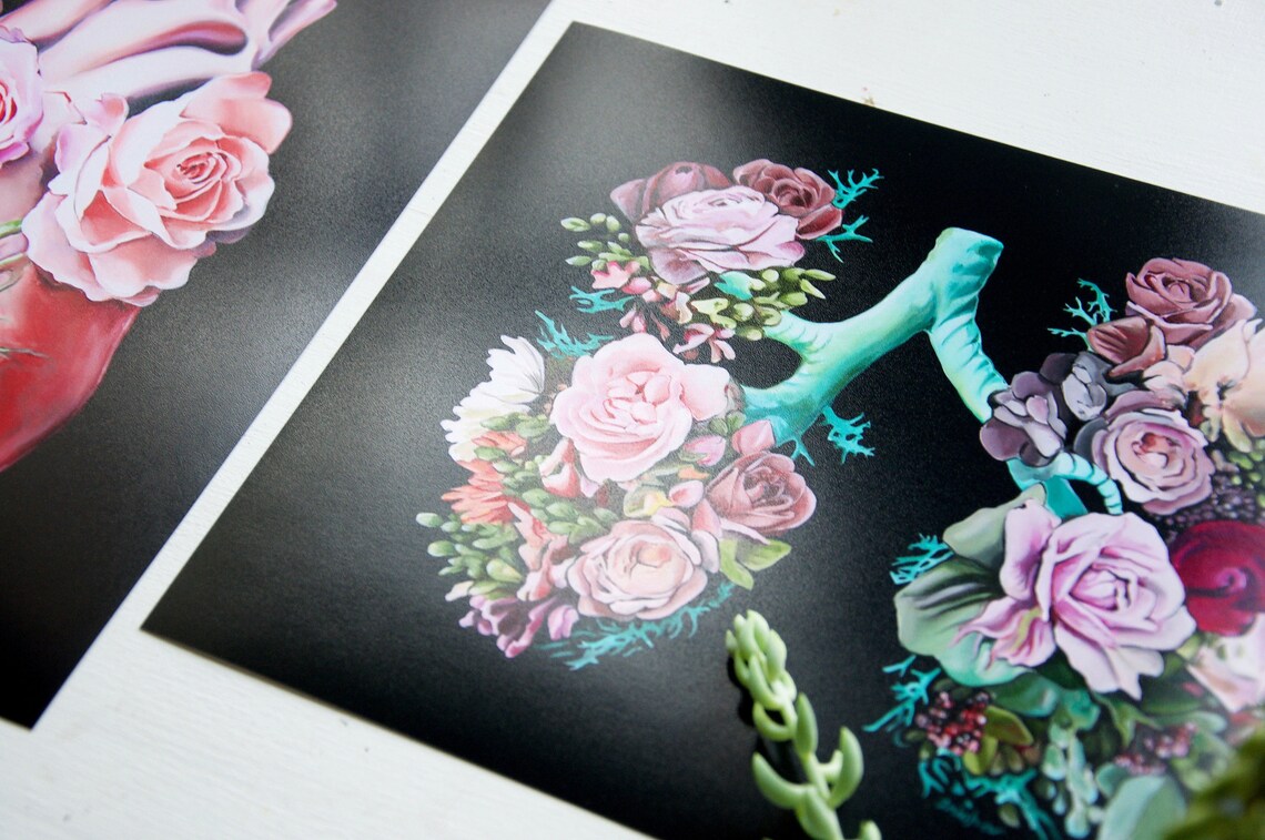 Floral Anatomy Art Print Gift Set Anatomical Art Prints Etsy