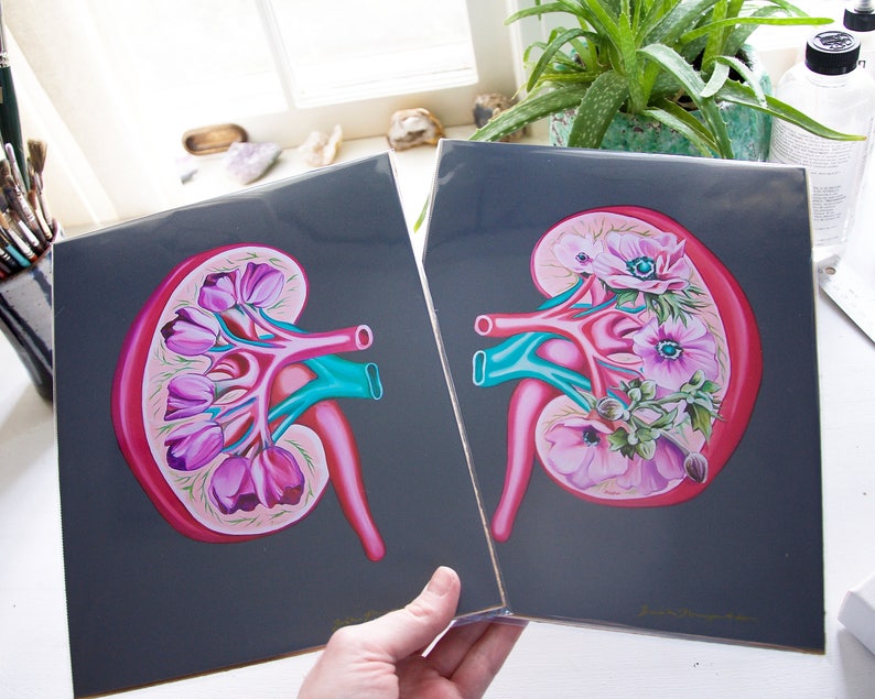 Floral Kidney Charity Bundle Anatomical Art Prints Human Body Medical Art image 5