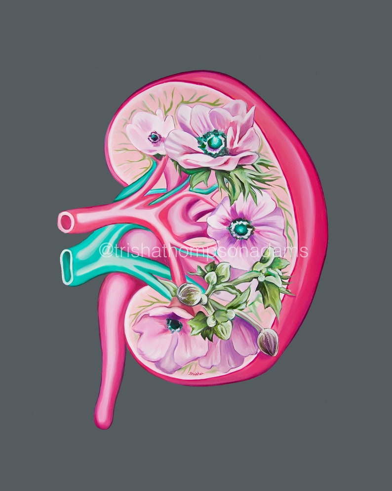 Tattoo/Digital Download Floral Kidney Bundle 2 Designs image 4