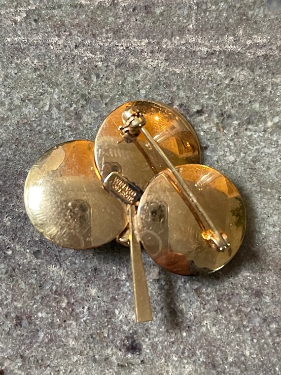 Winward 3 Leaf Clover Brooch with Amethyst stones… - image 3